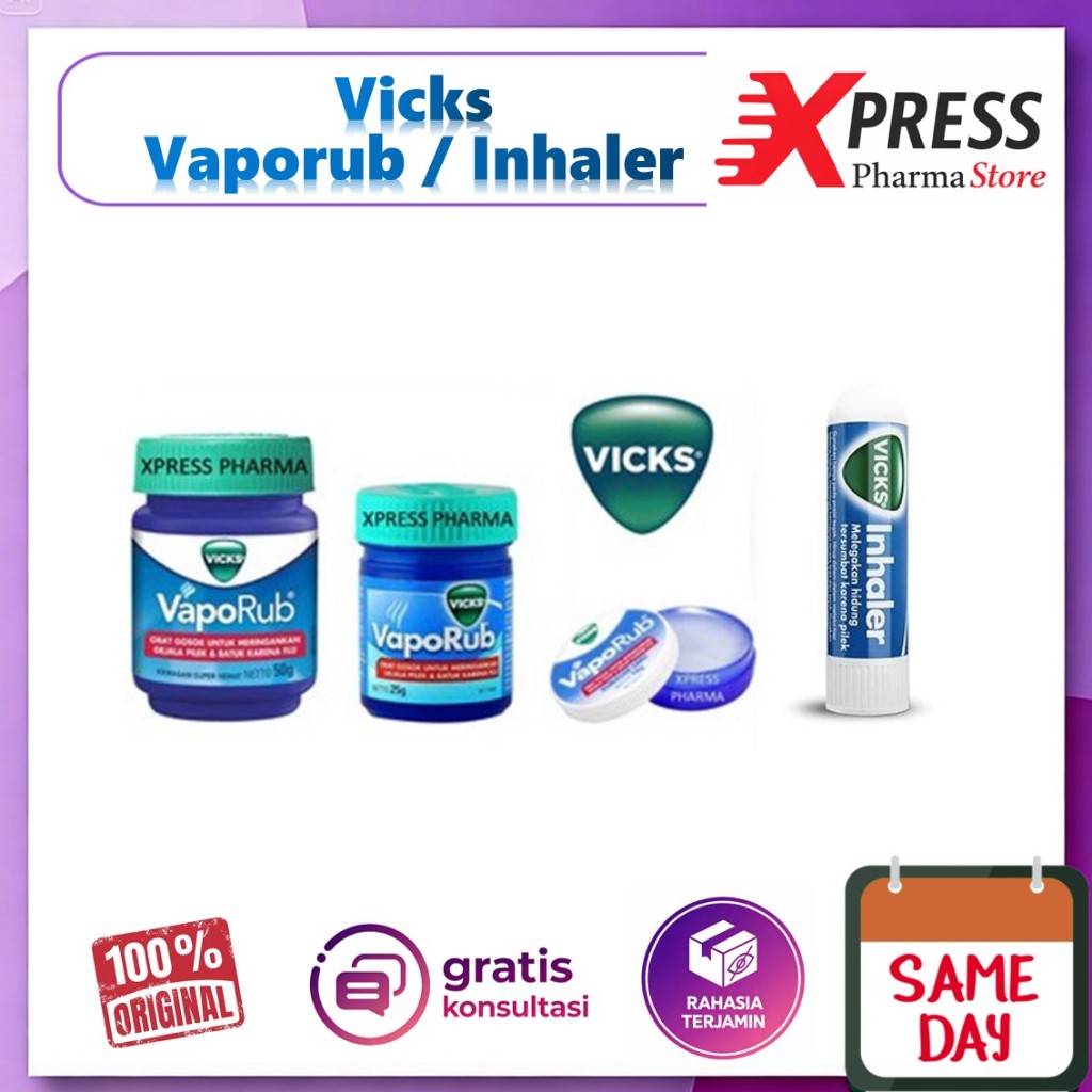 XPRESS  Vicks VapoRub Gosok Anak Vapo Rub Vick Balsem Viks Inhaler 10 gr 25 gr 45 gr Fiks Ficks