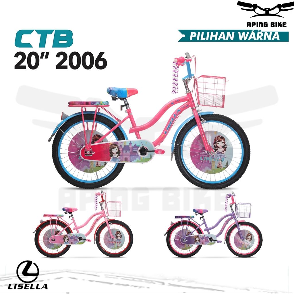 Sepeda Lisella 2006 20" Sepeda Anak Perempuan Sepeda Mini Keranjang