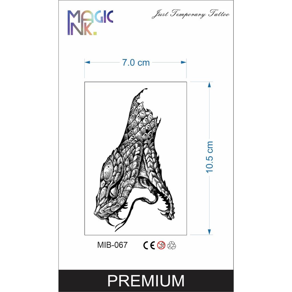 MIB-067 Tattoo Temporary Snake Head Kepala Ular Semi Permanen Fruit Ink