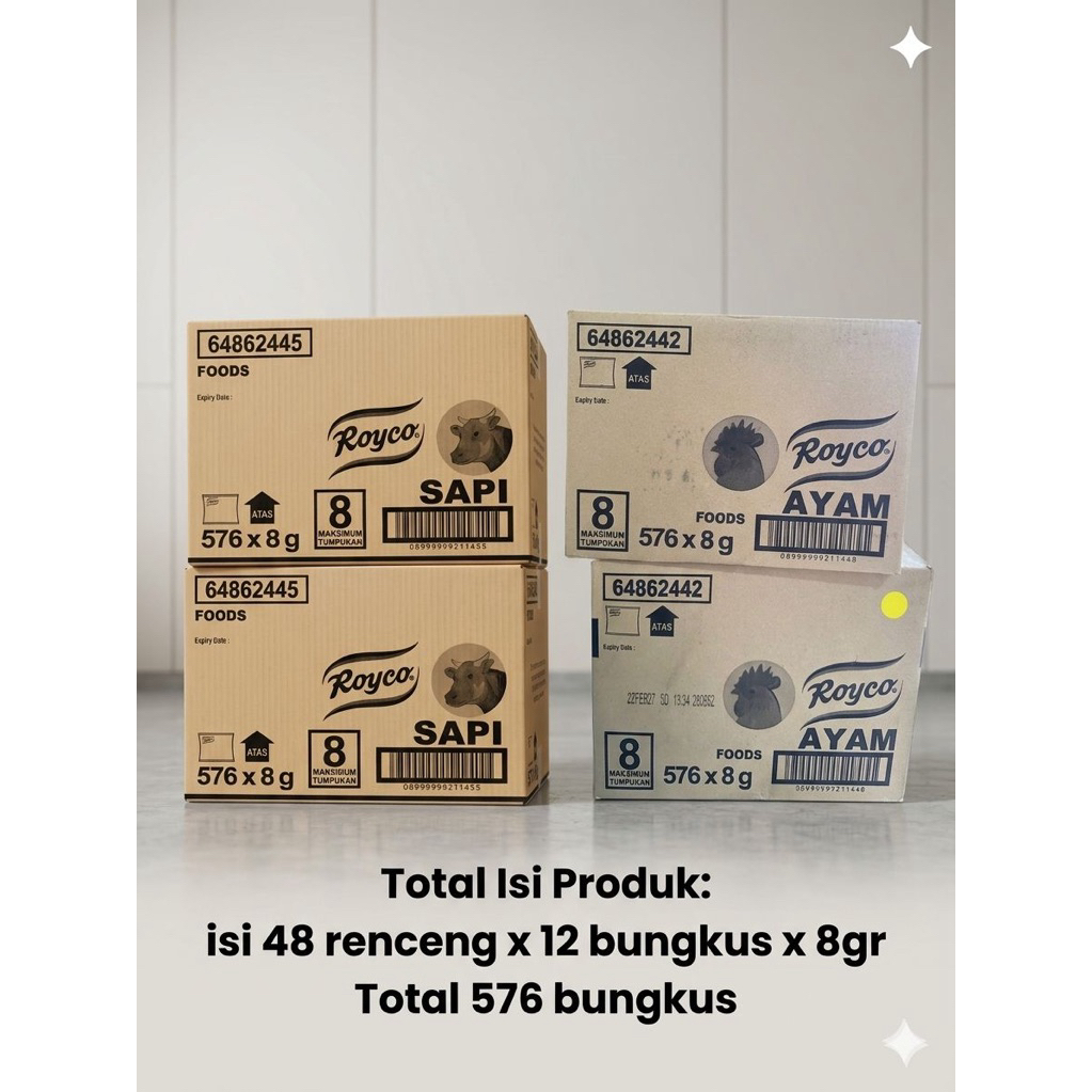1/2 dus ROYCO SAPI / royco AYAM (1 dus isi 576 SACHET)