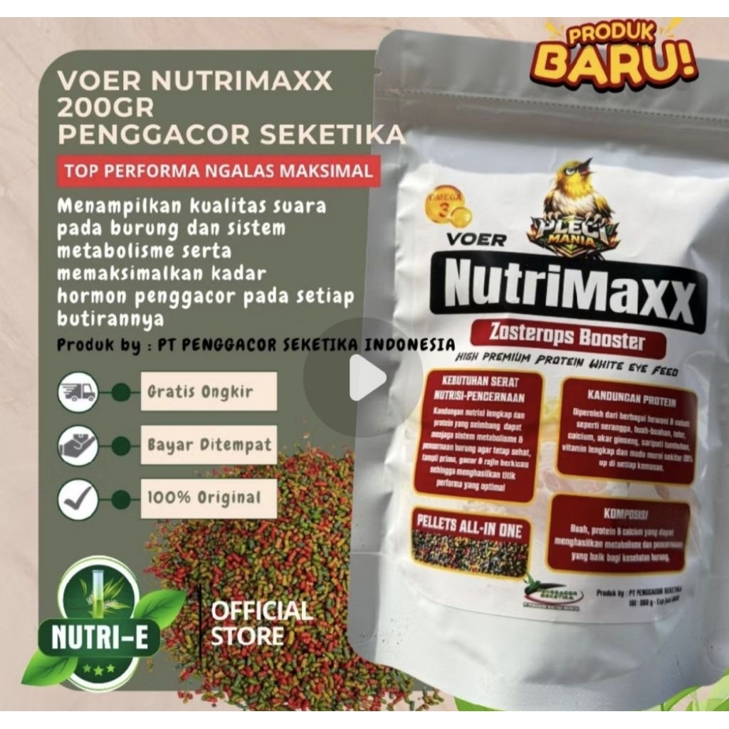 voer burung NUTRIMAXX PENGGACOR SEKETIKA voer burung pleci ngalas voer burung nastar voer nutribird
