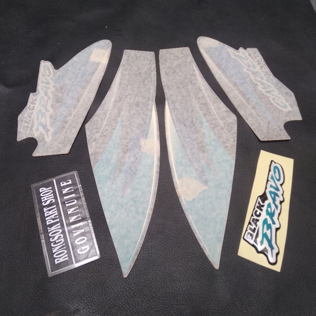 striping stiker sticker suzuki rc100 bravo hitam biru ori asli