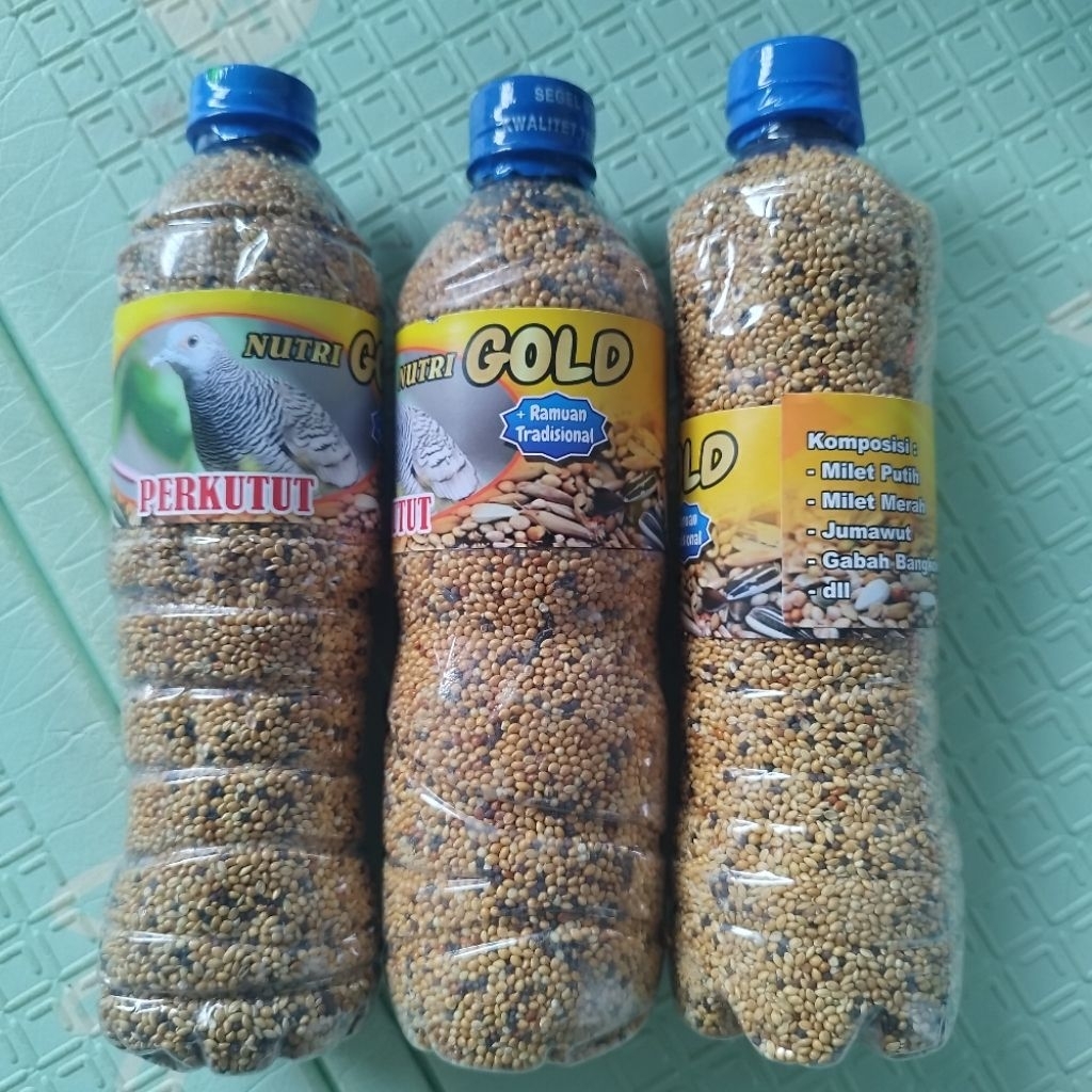 Pakan Burung Perkutut NutriGold. NutriGold Perkutu. Pakan Burung Perkutut Botol. Perkutut Botol. Nut