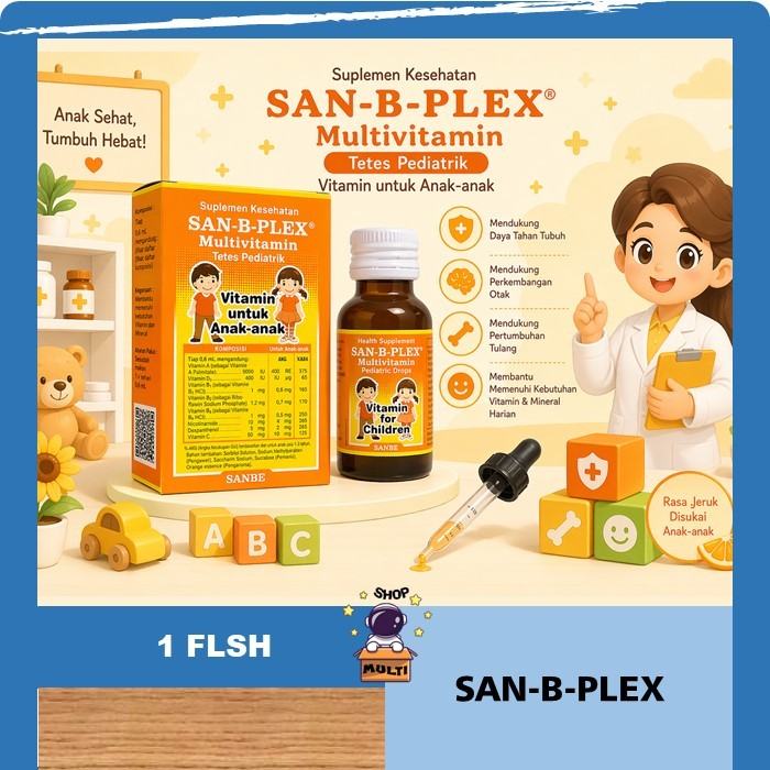 SAN-B-PLEX TETES DROP 15 ML SUPLEMEN NUTRISI UNTUK BAYI & ANAK, PENAMBAH NAFSU MAKAN