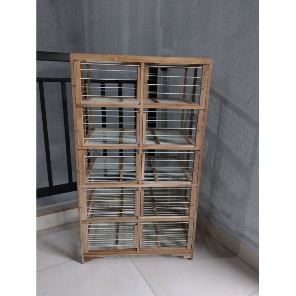 dongdang pelepas merpati 10 pintu jeruji fiber ( sangkar ambrukan/rakitan )