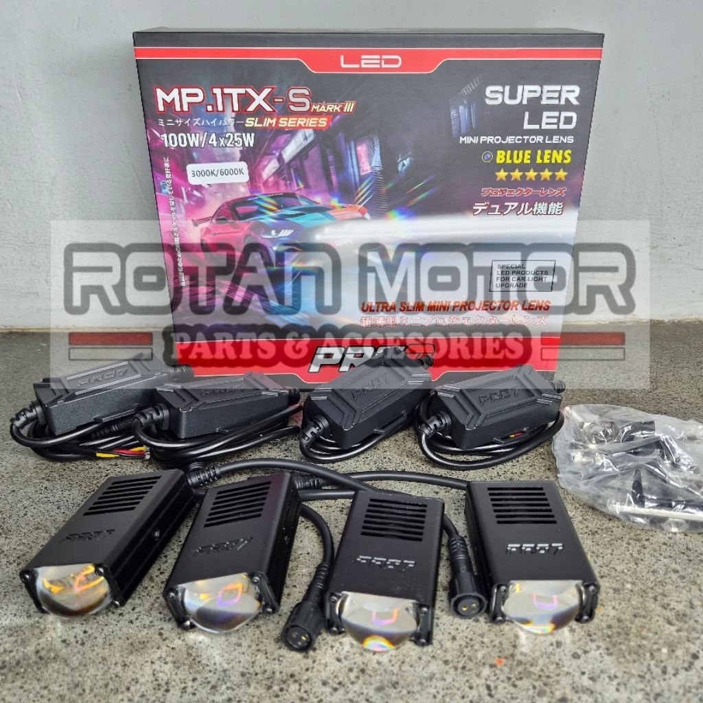MINI PROJIE PRO7 MP.1TX-S MARK III Slim Super LED Blue Lens 4x25W / MP1TXS MK3 / MP 1TX S MARK 3 / M