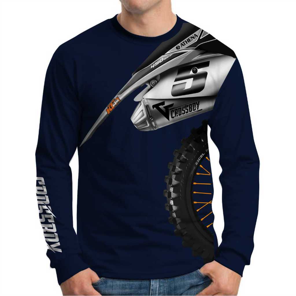 Baju Kaos Raglan Crossboy Lengan Panjang Pria Dan Wanita Motor Racing Supermoto Original Premium