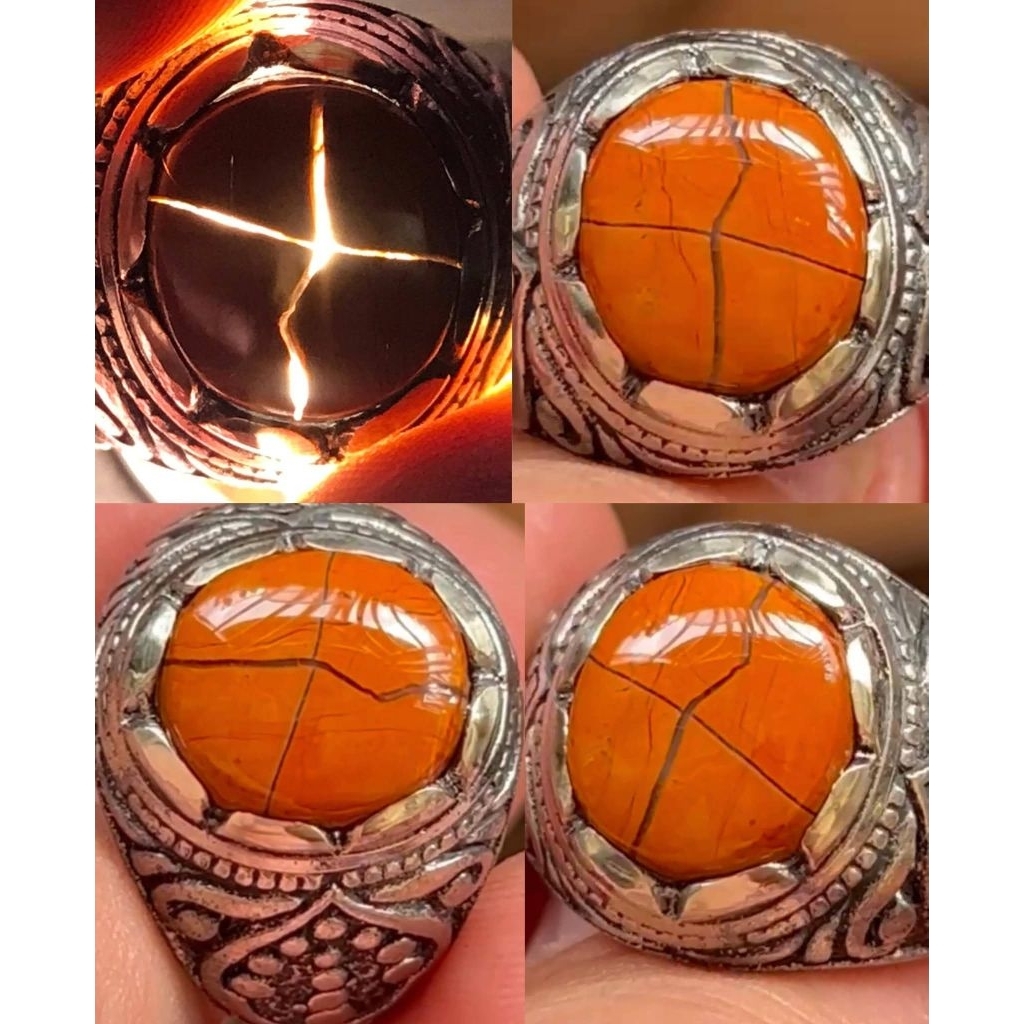 NATURAL CINCIN BATU AKIK GALIH ASEM PAMOR TAPAK JALAK SERAMBUT KRISTAL 3D AJIB ANTIK