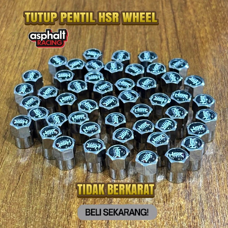 tutup pentil logo HSR WHEEL untuk semua jenis mobil motor dan sepeda original HSR