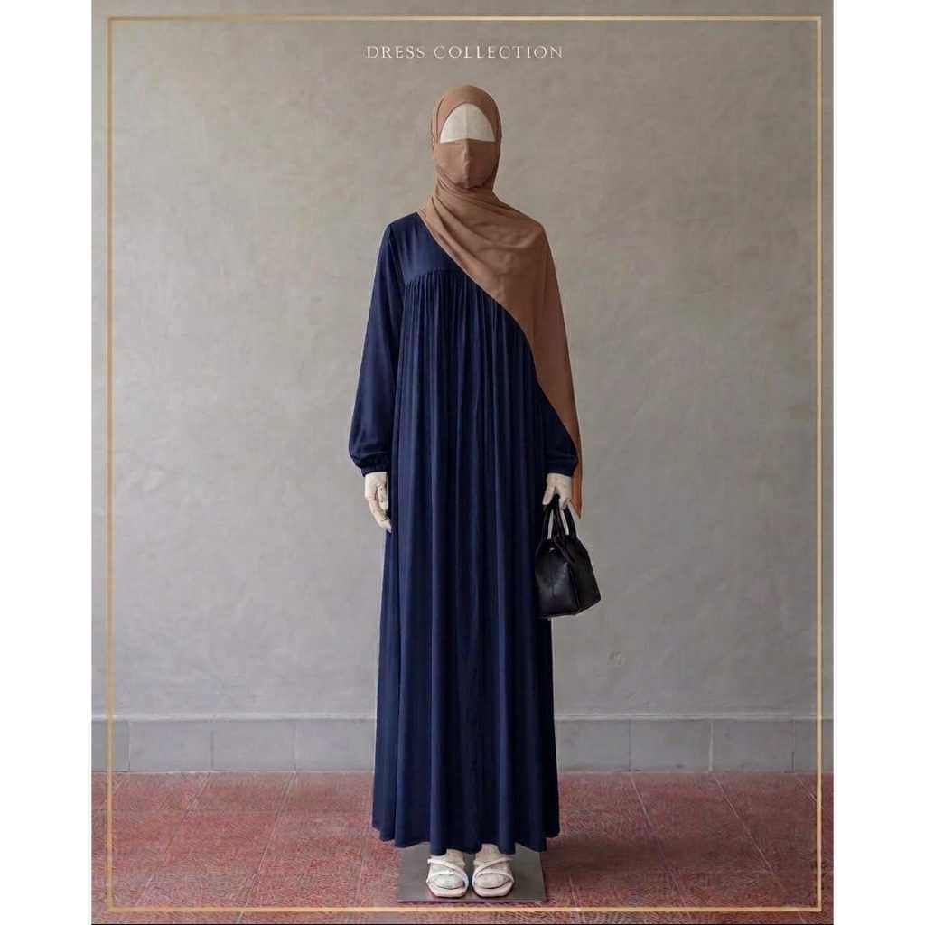 Gamis izma bahan rayon twill fashion muslim wanita design simple elegant