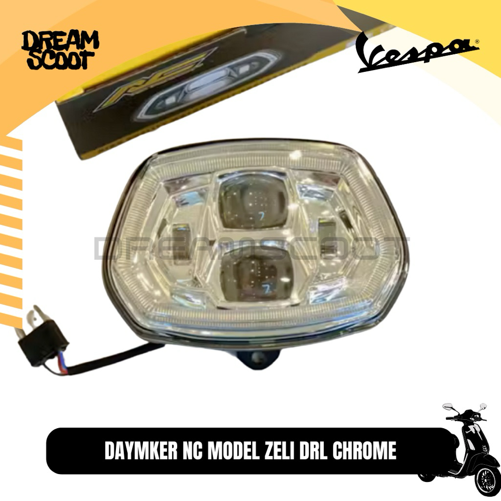 Headlamp Daymaker NC Project Chrome Vespa sprint Headlamp Vespa matic Lampu vespa Headlamp sprint Da