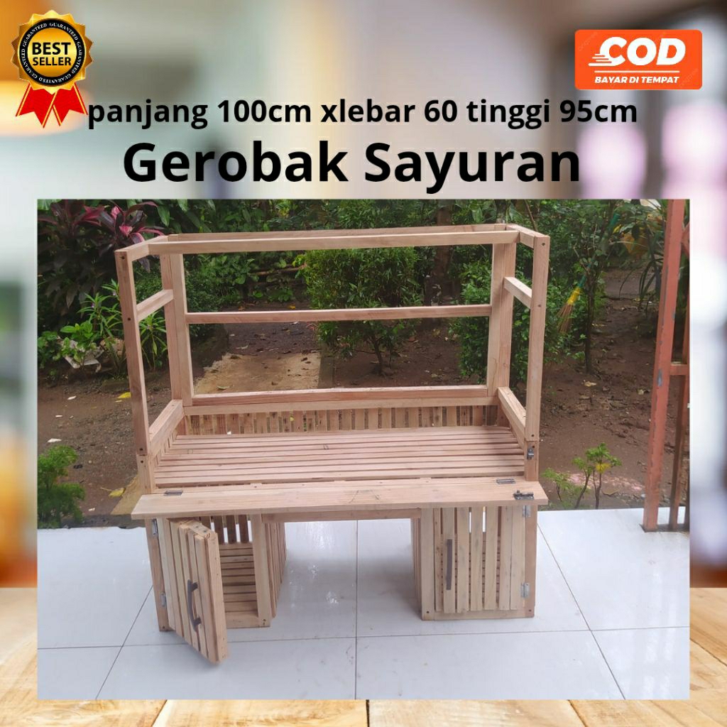 GEROBAK SAYURAN KELILING/GEROBAK STAR LINK/GEROBAK MOTOR 100CMX50CMX90CM