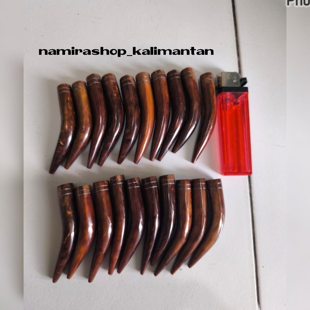 Pipa Cangklong Once Kayu Kokka Asli - Warna Coklat, Panjang 6-7 cm, Desain Elegan
