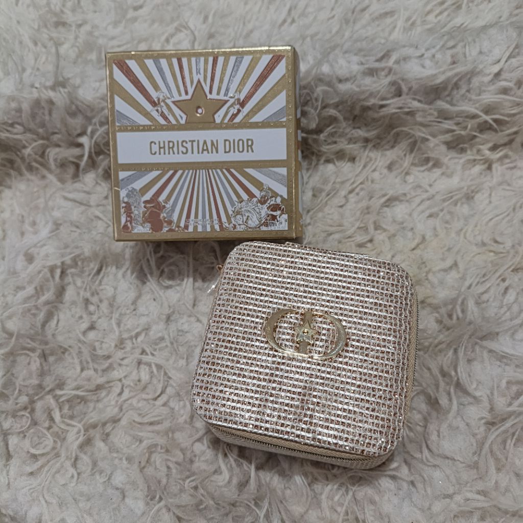 Dior jewelry box ex vip gift pouch case kotak perhiasan tweed gold star edition 2025