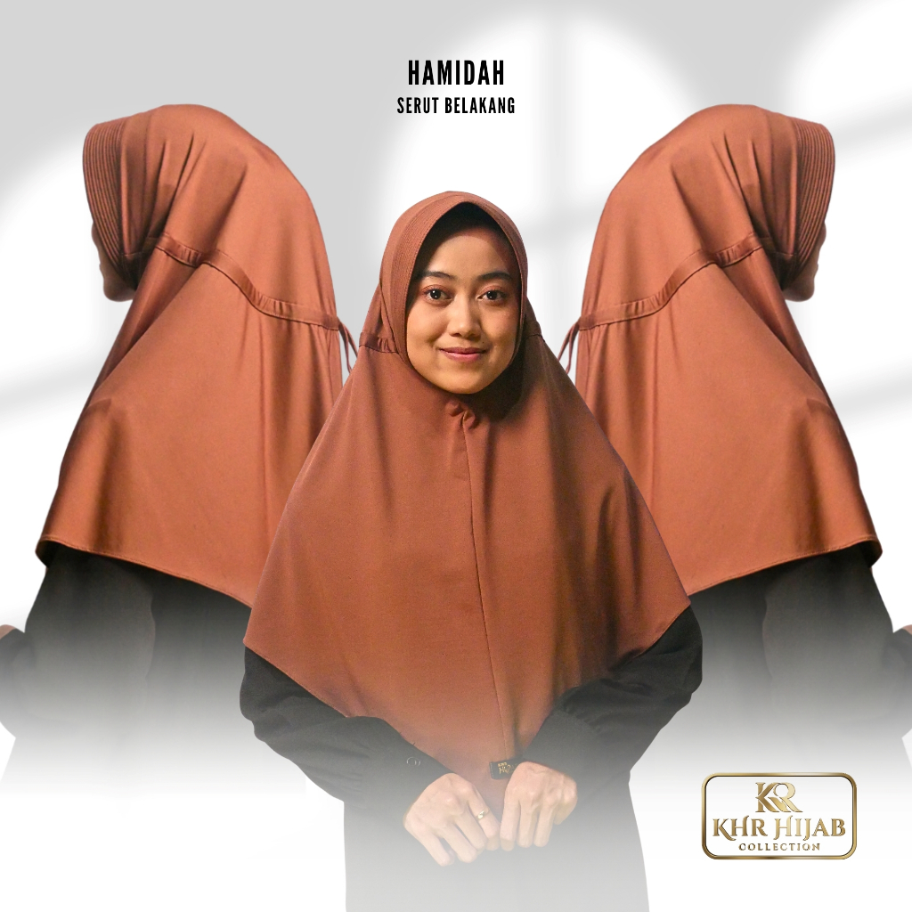 KHR - Bergo Hamidah Serut Belakang Jersey Premium Adem Size L