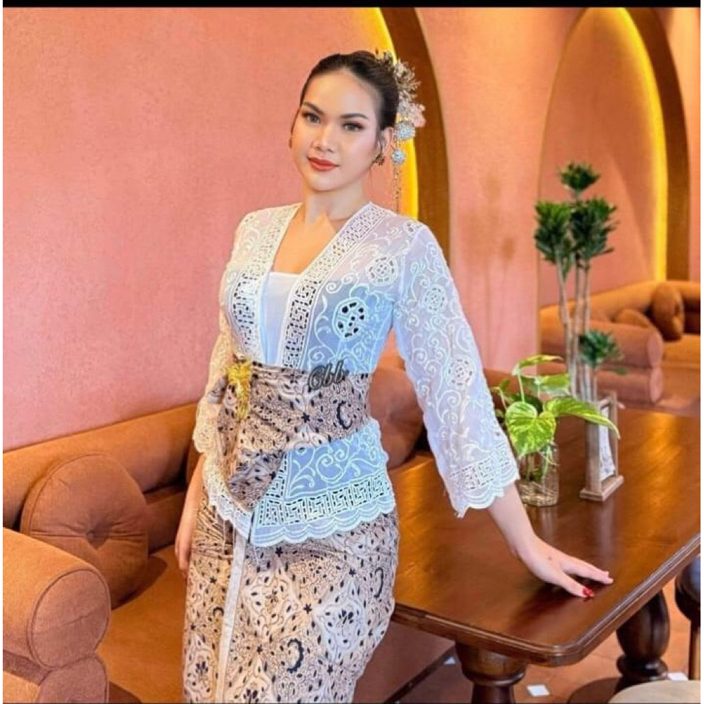 kain kebaya / Ready kain kebaya fulker putih tulang dan putih bersih / kain kebaya fullker / kain ke