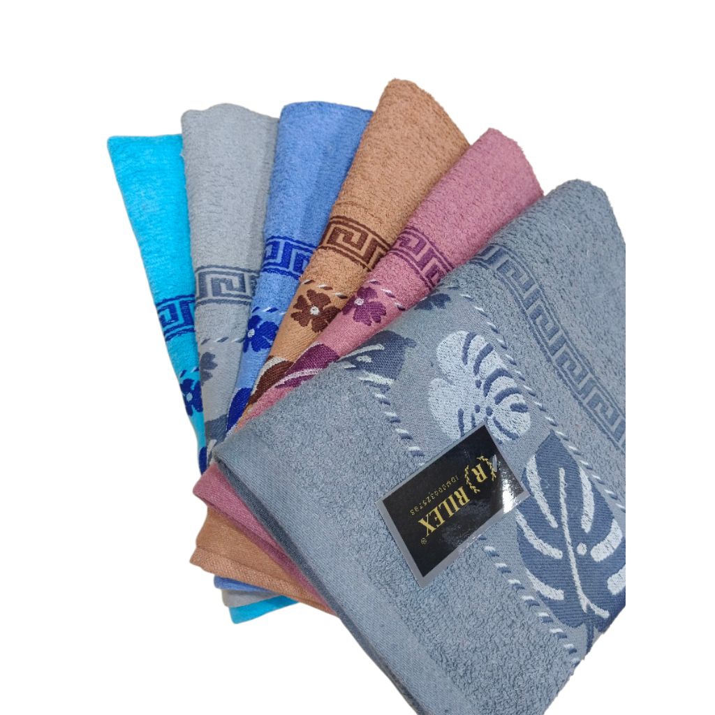 Handuk Dewasa Rilex 70 × 140 cm | Handuk Tebal & Lembut | Handuk Rilex | Handuk List Motif | Handuk 