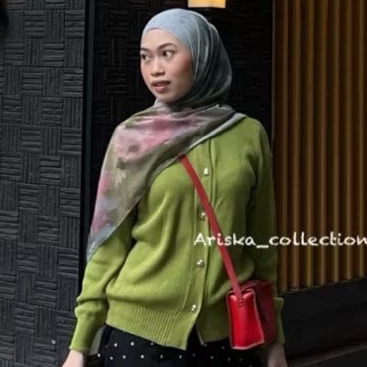 [ARISKA COLLECTIONS] Cardigan Kancing Love Premium-Atasan Wanita Rajut Premium Tebal-Outer Rajut Tre