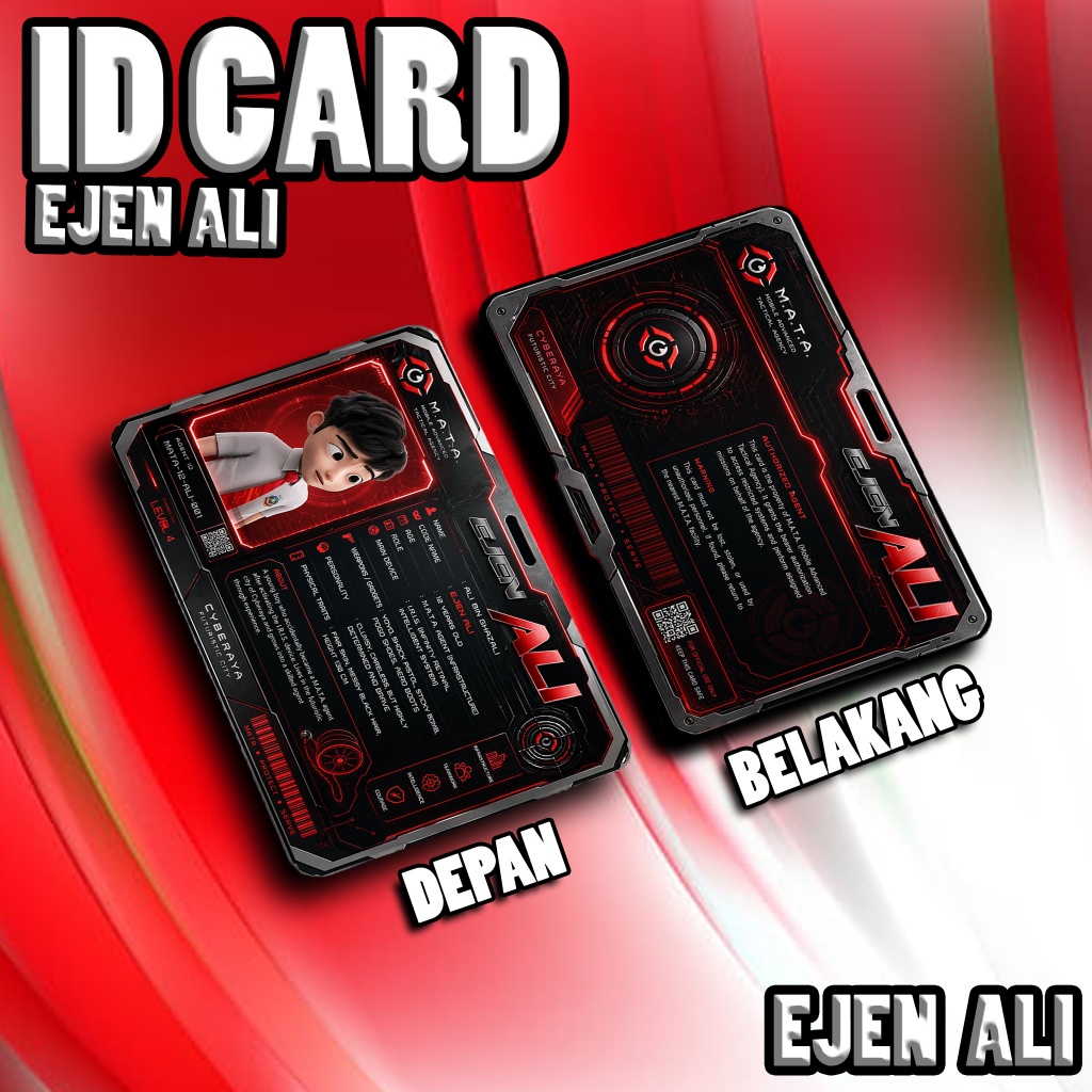 ID CARD EJEN ALI KUALITAS TERBAIK BAHAN PVC KUAT DAN ELEGAN