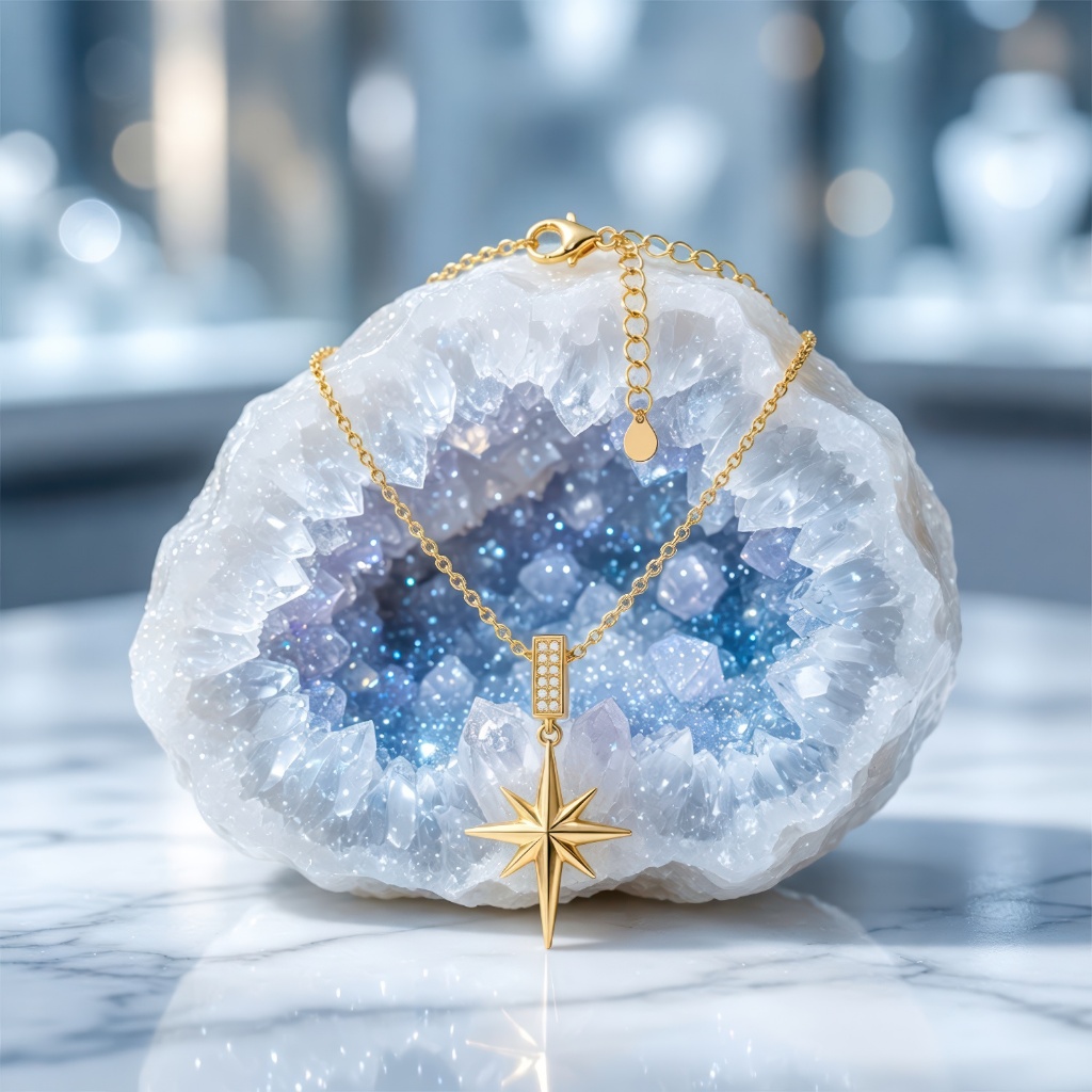Kalung Liontin Bintang Gold North Kalung Star Titanium Wanita Tahan Karat Fashionable KL-2128
