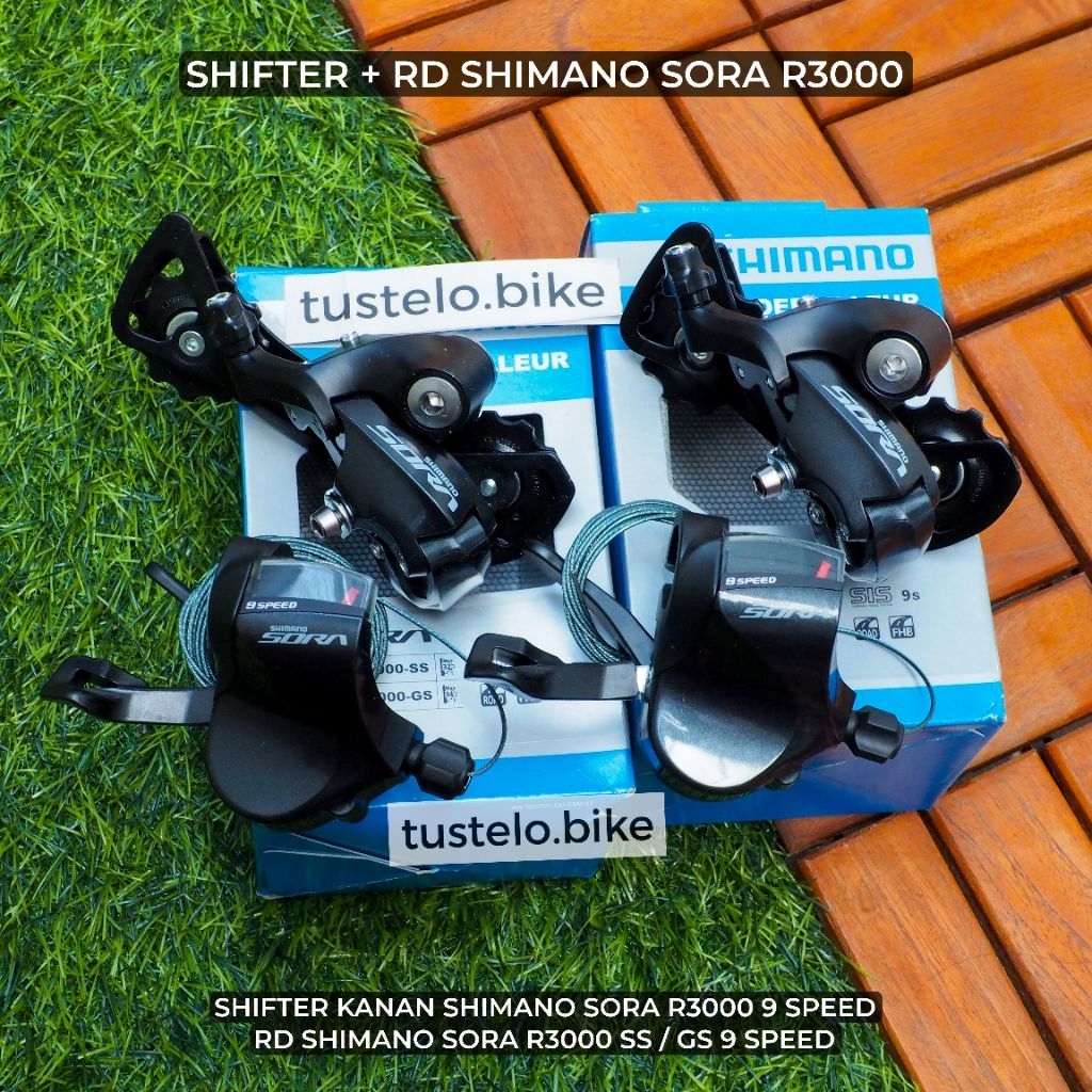 Mini Groupset Shifter RD Shimano Sora R3000 9 Speed Flatbar Sepeda Lipat Commuter MTB Hybrid Minivel