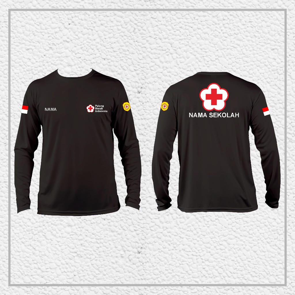 Kaos Baju PMI PMR WIRA Gratis Nama Kamu dan Nama Sekolah Lengan Panjang || Kaos PMI Distro