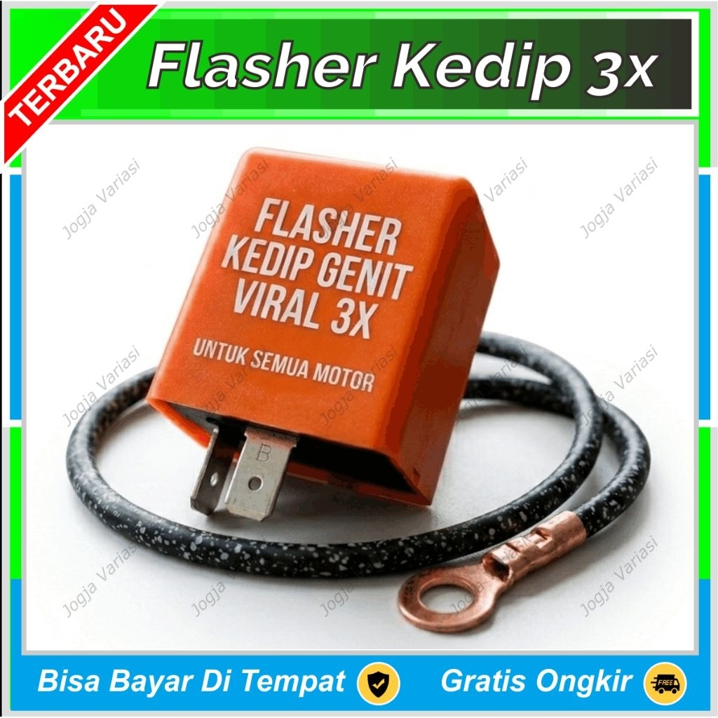 Flasher Motor 3x Kedip Strobo - Modul Lampu Sein Racing Universal