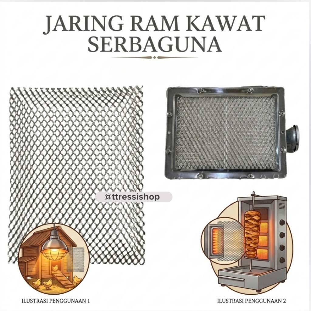 Ram Jaring Kawat Pemanas Gasolek Kandang Ayam Pemanggang Kebab Burner Panas Merata Gasolek Sparepart
