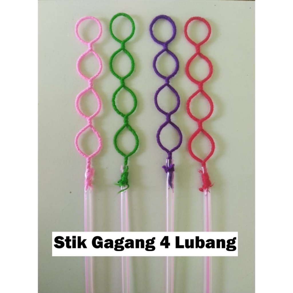 Stik Gagang Balon Gelembung Sabun Mainan Anak Bentuk Variasi 4 Lubang
