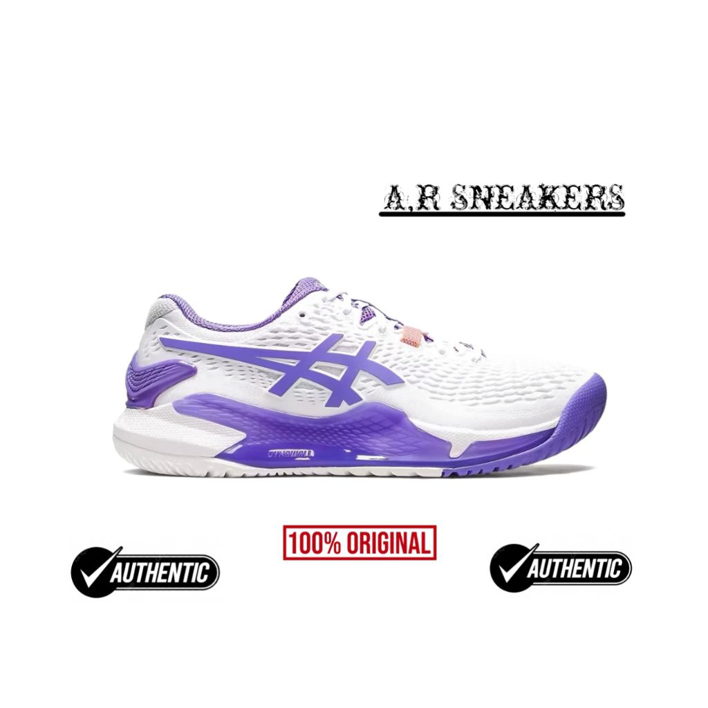 Sepatu Tenis / Padel Wanita Asics Gel - Resolutiom 9 White Purple