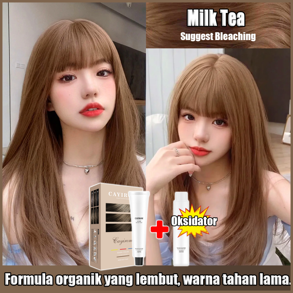 Cat Rambut Warna Milk Tea Tahan Lama - Pewarna Rambut Bahan Alami