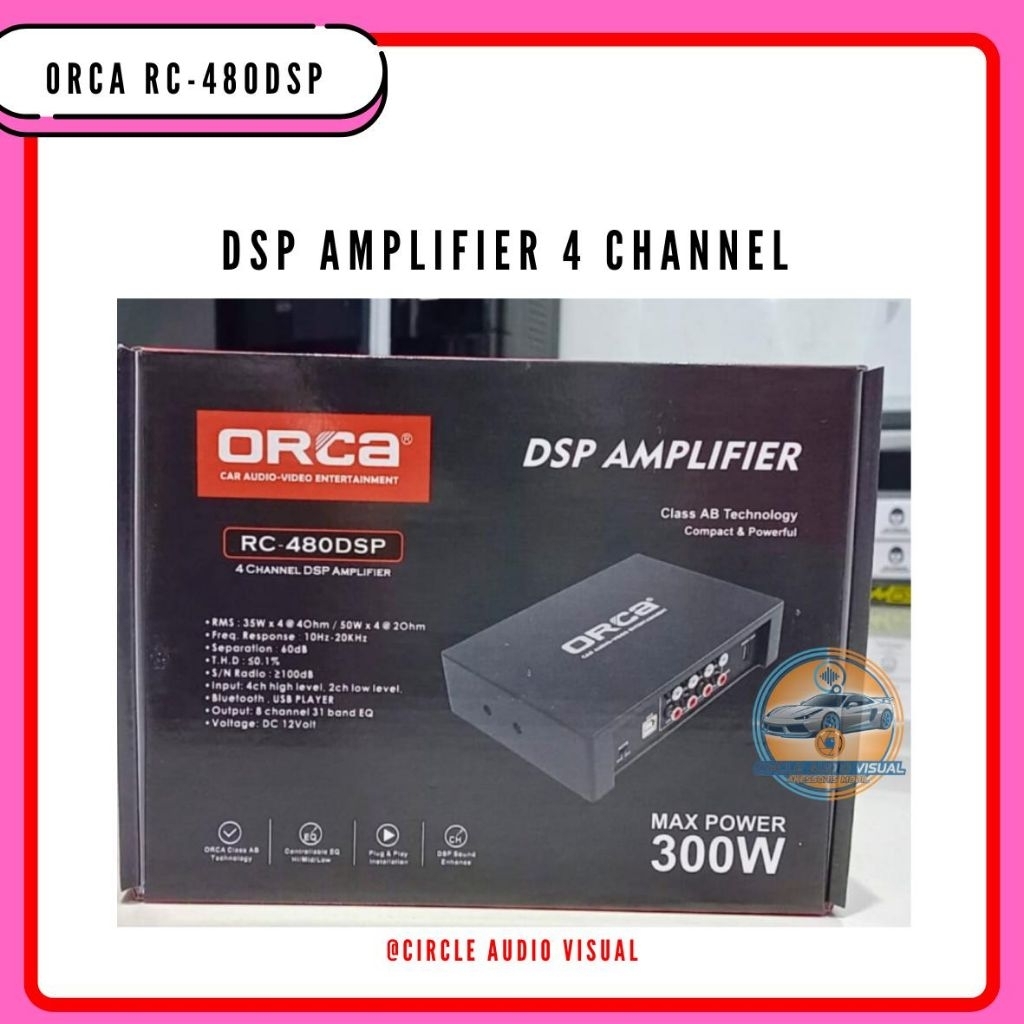 Orca RC-480 DSP Amplifier Power 4X35W Processor 6 Channel