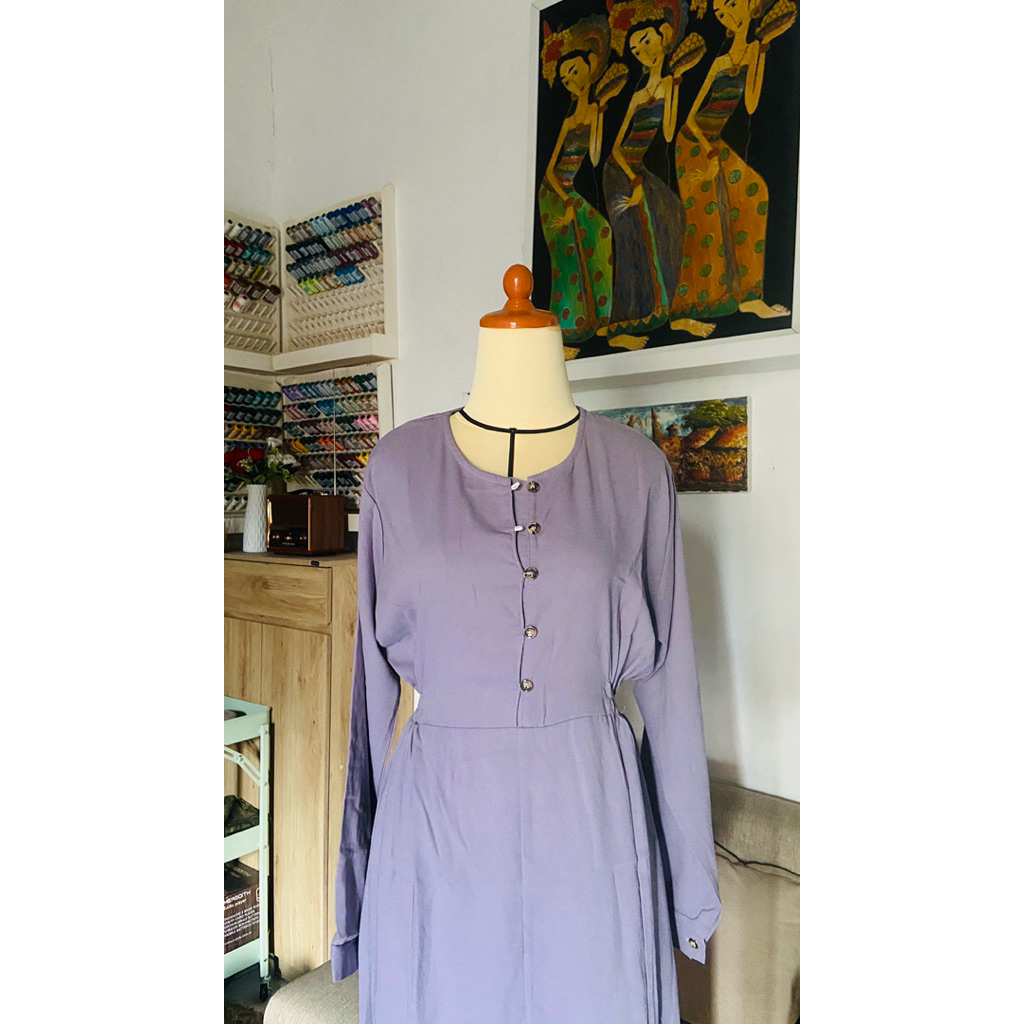 BLOUSE LILAC POLOS LENGAN PANJANG