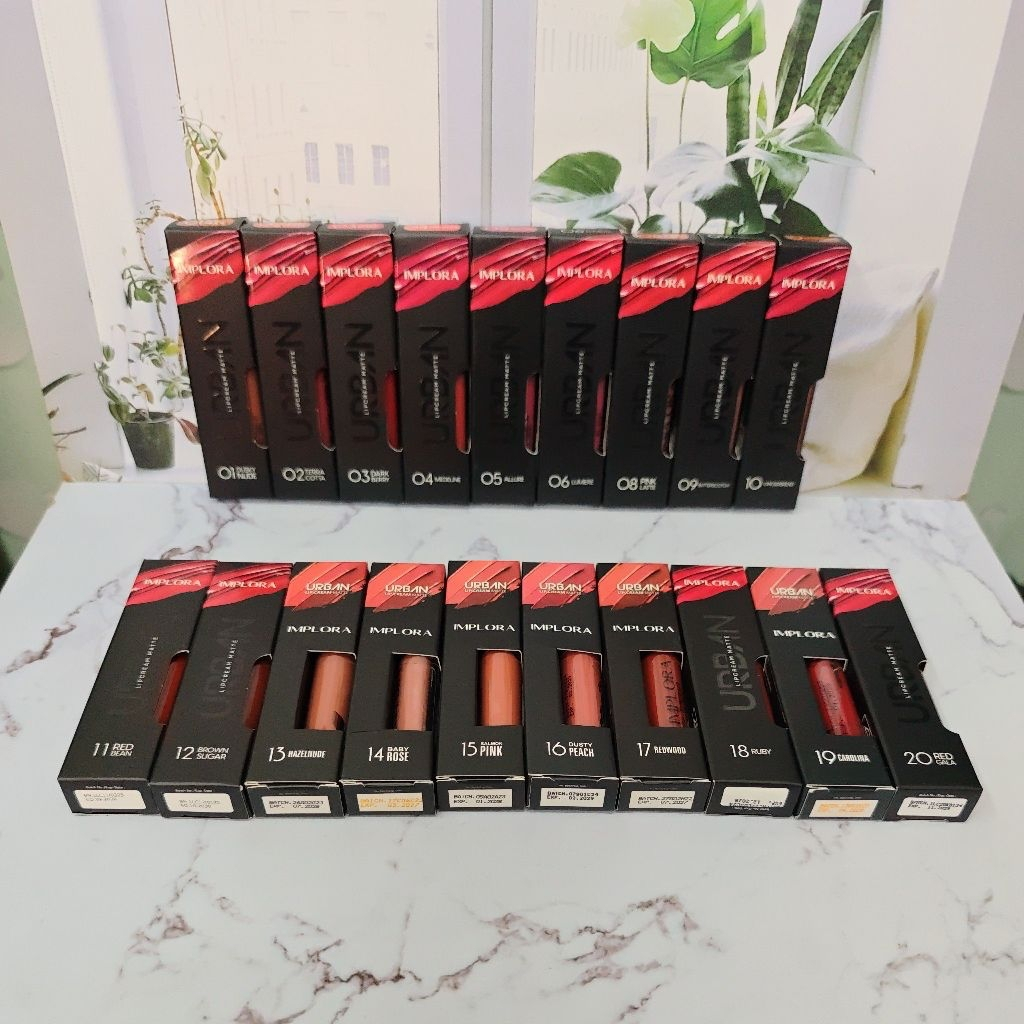 Paket 6 Pcs Implora Urban Lip Cream Matte Original BPOM - Bebas Pilih Warna, Grosir 6 Pcs Lipcream I