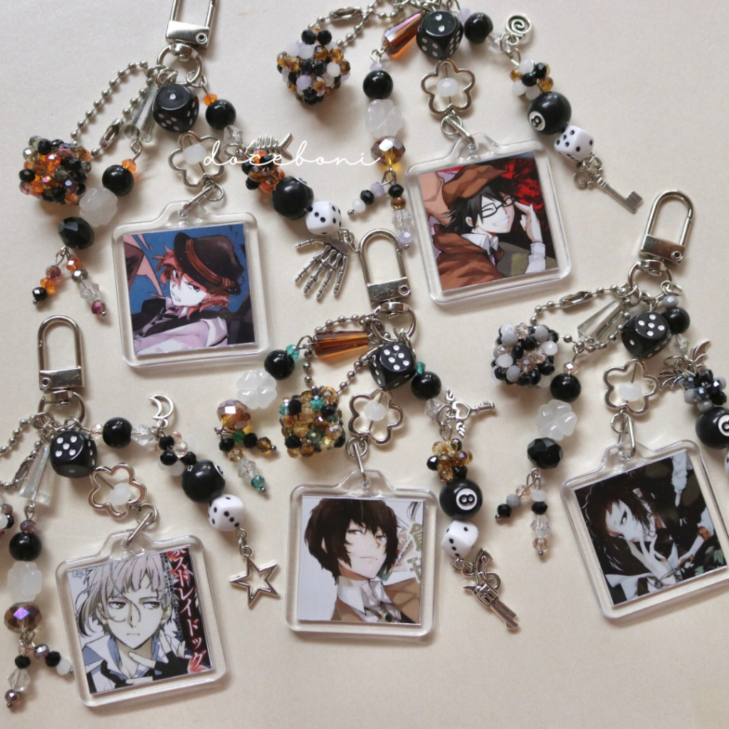 bungo stray dogs keychain | bsd | beaded keychain | anime | shonen | doceboni