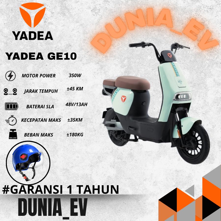 Yadea GE10 Sepeda Listrik Electric Vehicle EV 350W - Design Elegan - Baterai TTFAR 3x Lebih Awet