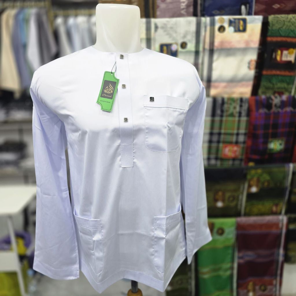 [COD] TERLARIS Koko Almaimanah Bahan Polyster Saudi Import Model Melayu Kerah Oblong Motif Melayu Mu