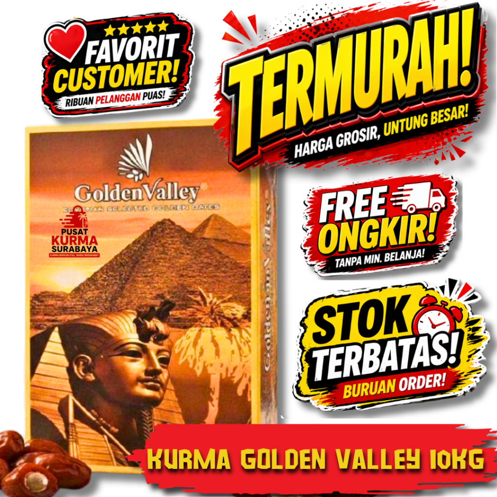 Kurma Mesir 10KG Golden Valley Murah Isi Banyak Grosir Ready Surabaya