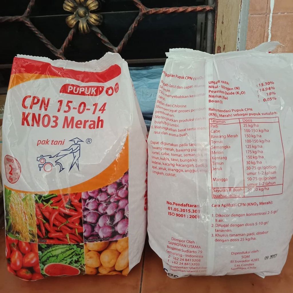 Pupuk KNO3 Merah 2kg murah aoriginal kemasan pabrik