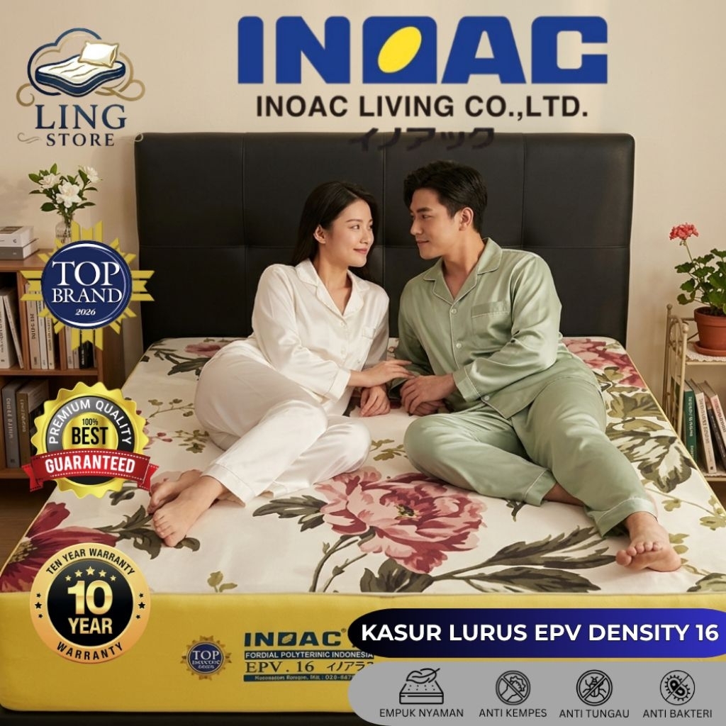kasur | kasur single bed | inoac official original | Kasur Lurus Density 16 Tebal 15cm Free Bantal |