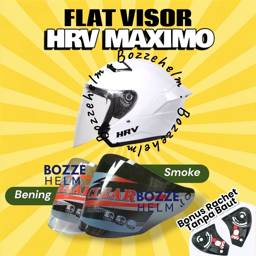 BOZZEHELM Kaca Helm HRV MAXIMO Visor Flat Datar HRV MAXIMO