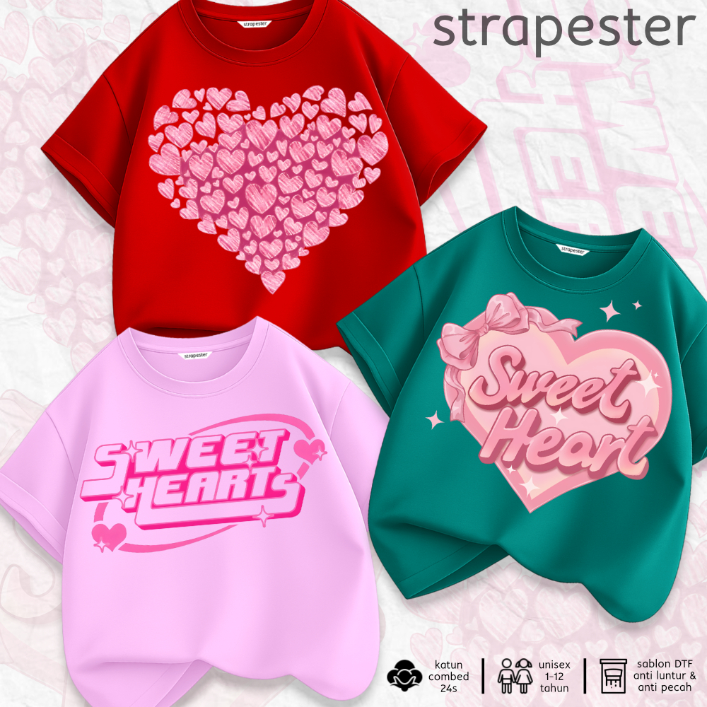 STRAPESTER - Kaos Anak Premium 1-12 Tahun | 100% Katun Tebal 24s | Baju Anak Laki Laki Perempuan LV3