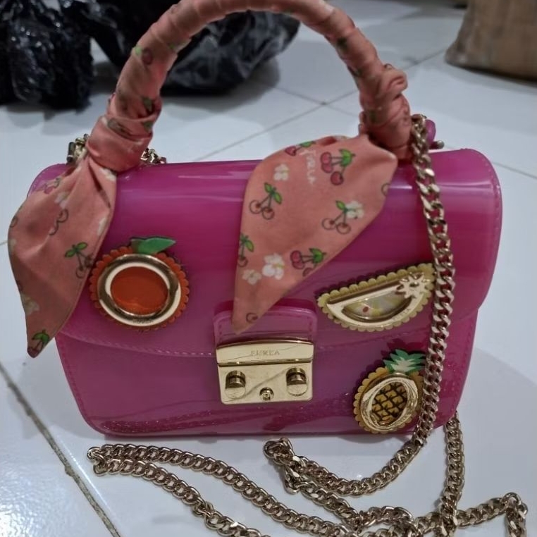 tas sling furla candy ada nota 18x12cm