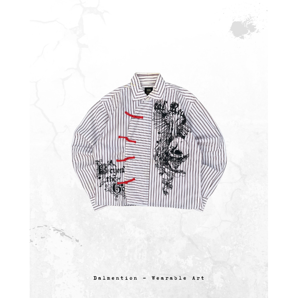 Kemeja cheongsam goth Reworked