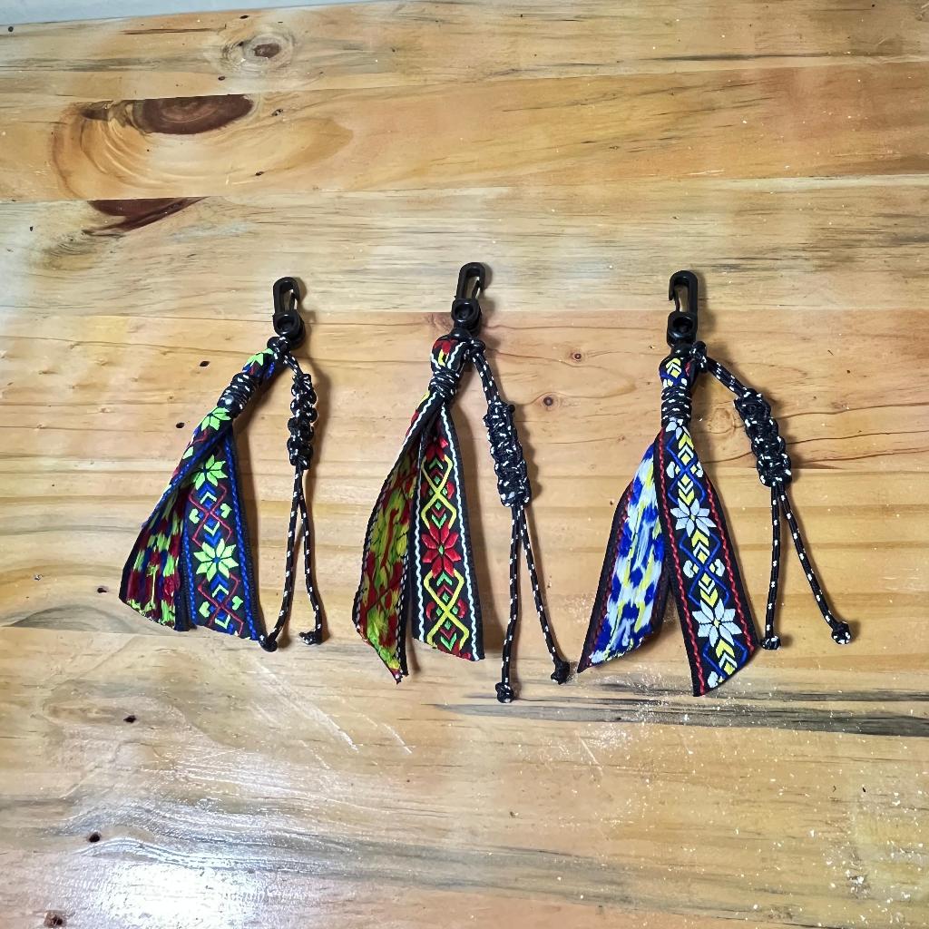 Keychain Carabiner Gantungan Kunci Webbing Prusik Motif Etnik Kalcer Multifungsi
