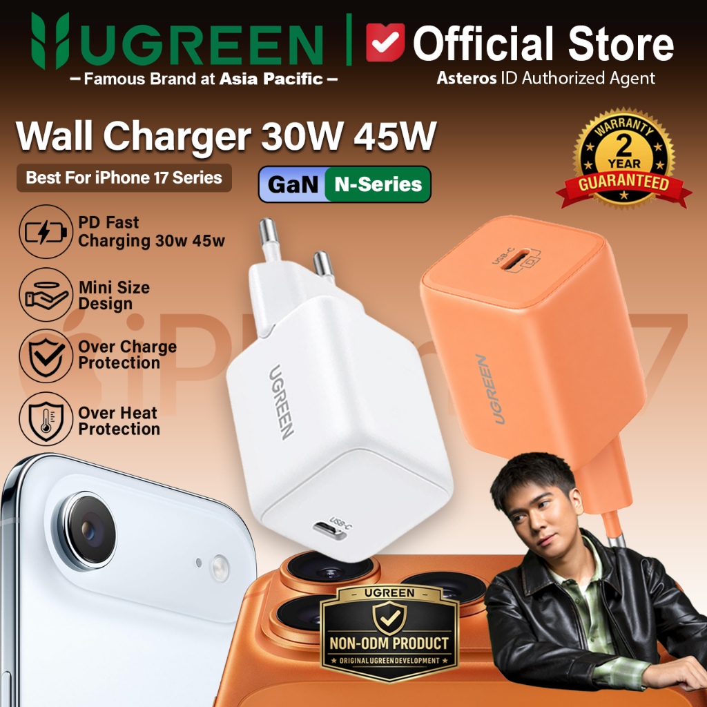 UGREEN GaN N Kepala Charger For iPhone 17 Series Fast Charging 30w 40w 45w
