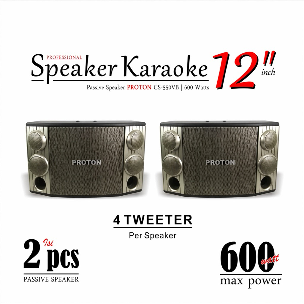 SPEAKER KARAOKE 12 Inch 4 TWEETER PROTON CS-550VB SPEAKER PASIF