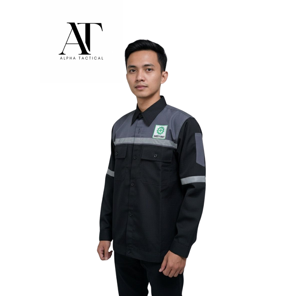 Wearpack Atasan Wearpack Kombinasi Wearpack Warna Abu Hitam Wearpack Baju Kerja