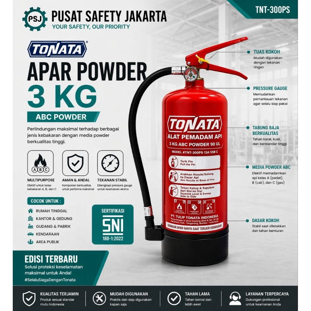 APAR Tonata 3KG ABC Powder Set Komplit SNI