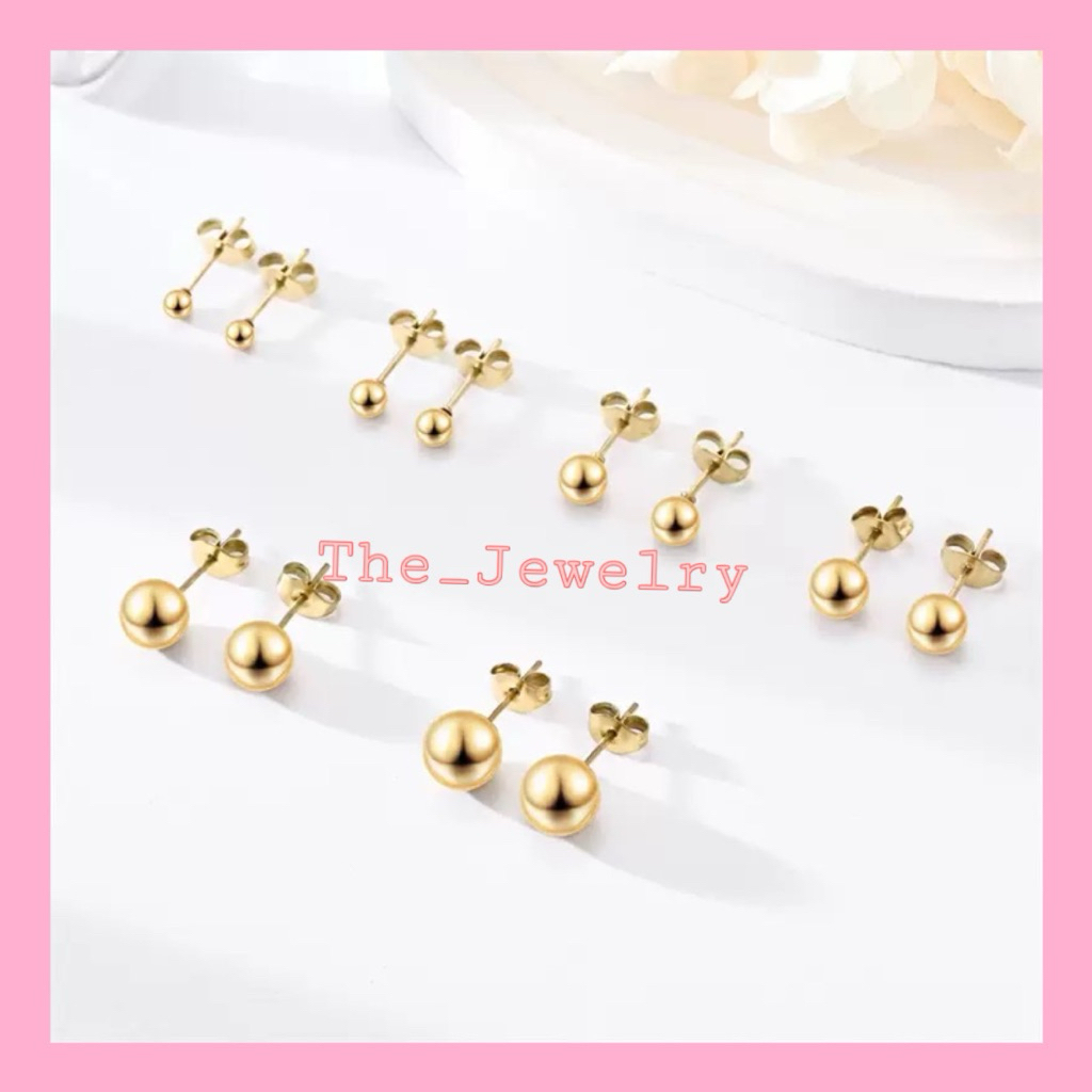 Anting titanium tusuk, anting tusuk titanium bulat